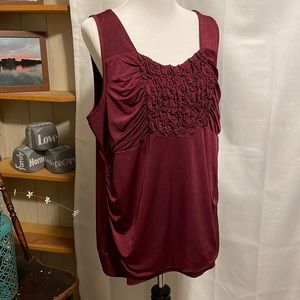 Maurice’s Maroon Ruffle Tank